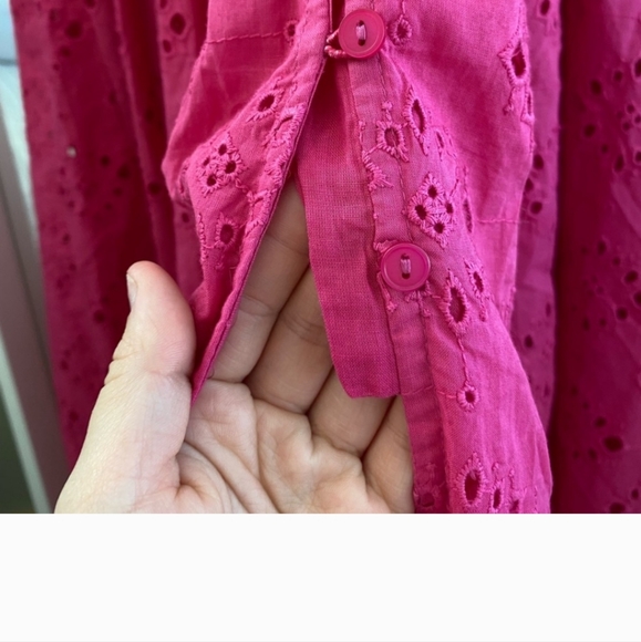 NWT House of Harlow hot pink eyelet barbie core dress size medium - Picture 3 of 7